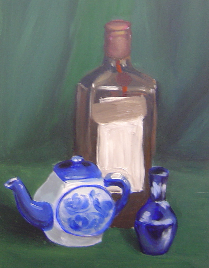 oil paint still life done by a student in the adult class